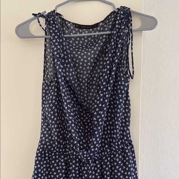 Zara Navy Polka Dot Jumpsuit - Picture 1 of 3
